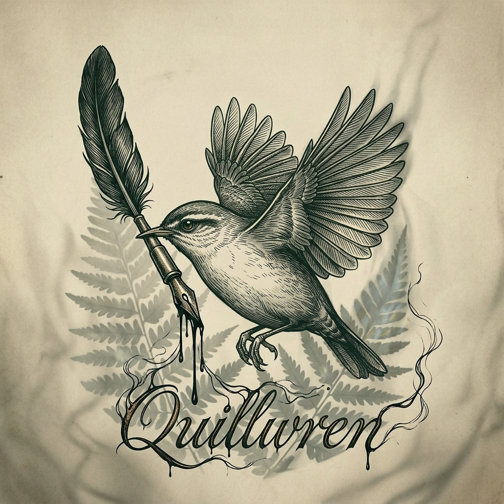 L. Quillwren - Wren with quill pen